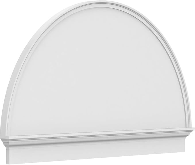 58"W x 35-3/4"H x 2-3/4"P Half Round Smooth Architectural Grade PVC Combination Pediment