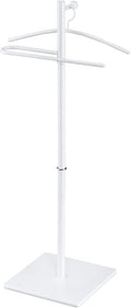 Proman Products VL17242 Kumo Freestanding Metal Valet Stand Organizer with Removable Hanger, Trouser Bar, White, 11.5" W x 11.5" D x 41" H