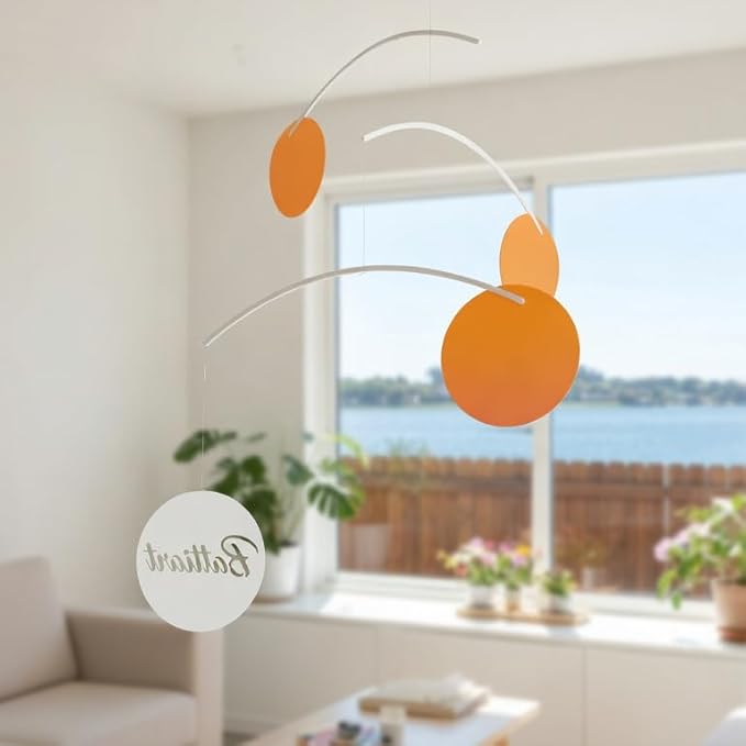 Solar Trio Hanging Mobile – Modern Kinetic Art, Minimalist Ceiling Decor