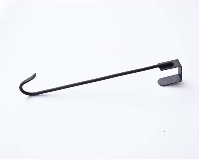 Jemeni 16" Heavy Duty Wreath Hangers for Front Door (2 Pack), 35LBS Matte Iron Over The Door Hook, No Tools Needed Black Wreath Holder