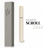 SURI Mezuzah for Door – 6 Inch Light Gray Concrete Mezuzah Case with Printed Scroll, Self-Stick Jewish Entry Design, Fits a 5 Inch Scroll, Gift Box Included