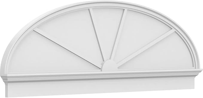74" W x 25-3/8"H x 2-3/4"P Elliptical 4 Spoke Architectural Grade PVC Combination Pediment