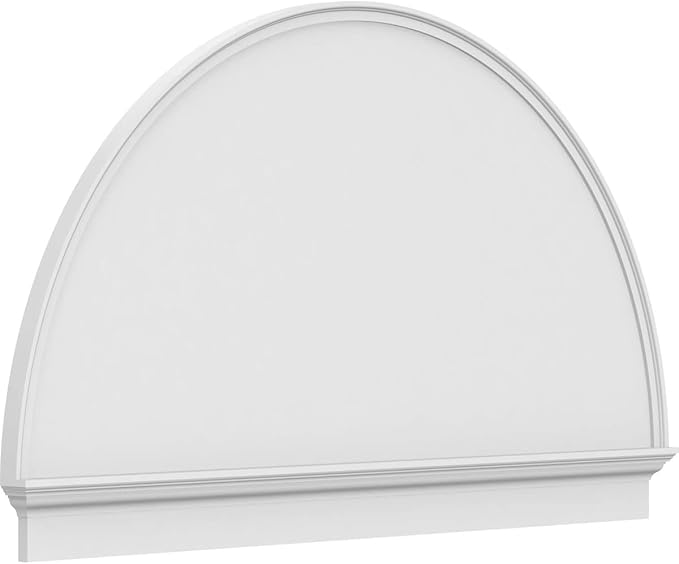 70"W x 41-3/4"H x 2-3/4"P Half Round Smooth Architectural Grade PVC Combination Pediment