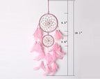 Handmade Homemade Beautiful Natural Feathers Double Pink Dream Catcher Wall Hanging Home Decoration
