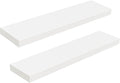 HOOBRO Floating Shelves for Wall, Wall Mounted Shelf Set of 2, 31.5" Hanging Shelf with Invisible Brackets, for Wall Decor Storage in Bathroom Bedroom Kitchen Living Room Office, White WT80BJP201