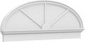 62" W x 22-3/8"H x 2-3/4"P Elliptical 3 Spoke Architectural Grade PVC Combination Pediment