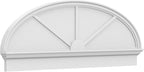 62" W x 22-3/8"H x 2-3/4"P Elliptical 3 Spoke Architectural Grade PVC Combination Pediment