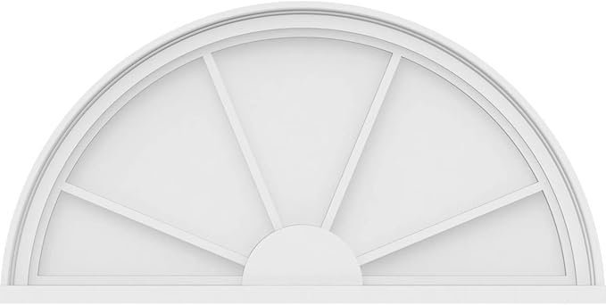 Ekena Millwork 34"W x 17"H x 2"P Half Round 4 Spoke Architectural Grade PVC Pediment