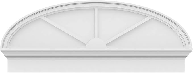 44" W x 17-7/8"H x 2-3/4"P Elliptical 3 Spoke Architectural Grade PVC Combination Pediment