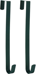 Wreath Hanger for Front Door, Slim Over The Door Hook, Easy to Use and Reusable Holiday Wreath Holder for Christmas, Thanksgiving, Halloween and Daily Décor (12" Green, 2)