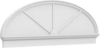 76" W x 25-7/8"H x 2-3/4"P Elliptical 3 Spoke Architectural Grade PVC Combination Pediment