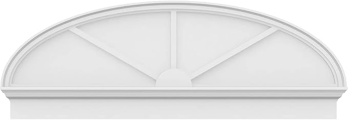 60" W x 21-7/8"H x 2-3/4"P Elliptical 3 Spoke Architectural Grade PVC Combination Pediment