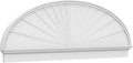 86" W x 28-3/8"H x 2-3/4"P Elliptical Sunburst Architectural Grade PVC Combination Pediment
