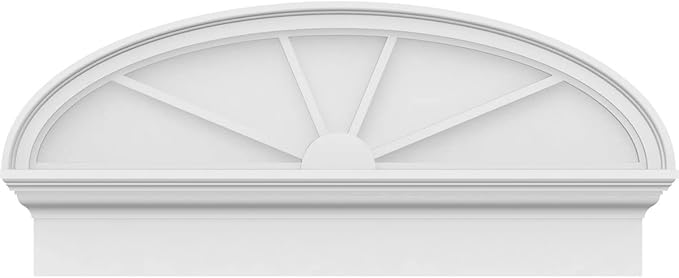 34" W x 15-3/8"H x 2-3/4"P Elliptical 4 Spoke Architectural Grade PVC Combination Pediment