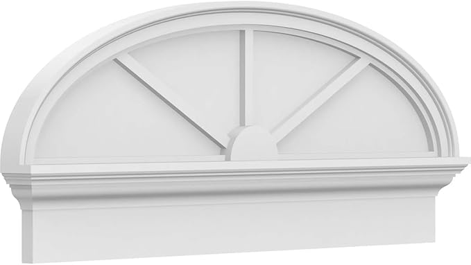 38" W x 16-3/8"H x 2-3/4"P Elliptical 3 Spoke Architectural Grade PVC Combination Pediment