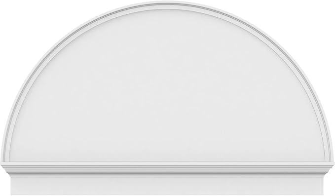 56"W x 34-3/4"H x 2-3/4"P Half Round Smooth Architectural Grade PVC Combination Pediment