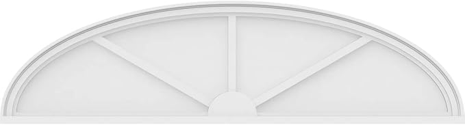 60" W x 16" H x 2" P Elliptical 3 Spoke Architectural Grade PVC Pediment