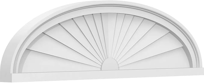 34" W x 9-1/2"H x 2" P Elliptical Sunburst Architectural Grade PVC Pediment