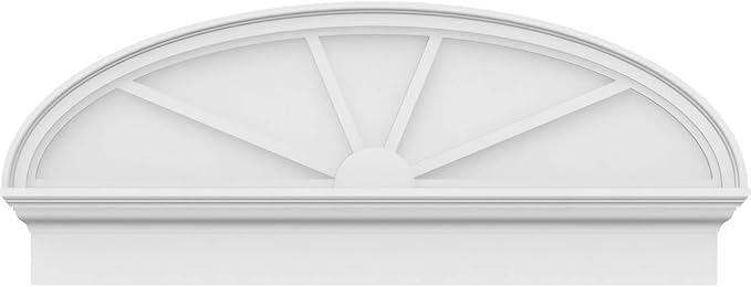 42" W x 17-3/8"H x 2-3/4"P Elliptical 4 Spoke Architectural Grade PVC Combination Pediment