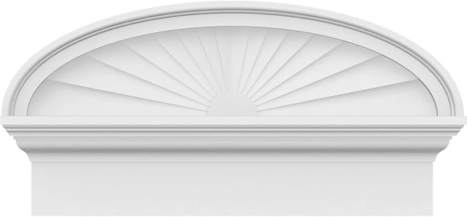 24" W x 12-7/8"H x 2-3/4"P Elliptical Sunburst Architectural Grade PVC Combination Pediment