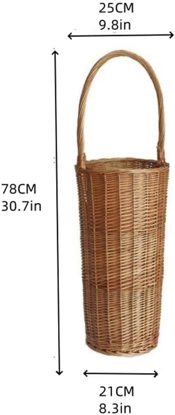 Umbrella Holder with Handle, Wicker Weaving Umbrella Stand, Umbrella Holder for Entryway, Large Capacity Umbrella Stand, Indoor Outdoor Umbrella Stand