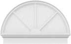 38"W x 25-3/4"H x 2-3/4"P Half Round 3 Spoke Architectural Grade PVC Combination Pediment