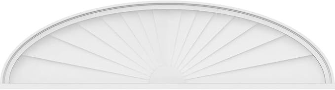 58" W x 15-1/2"H x 2" P Elliptical Sunburst Architectural Grade PVC Pediment