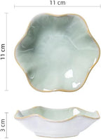 JAMEND CLXP 2PCS Lotus Leaf Shape Ring Holder Dish, Small Key Bowl, Ceramic Trinket Tray Jewelry Dish Organizing Necklace Earrings for Mom Friend Sister, All Jewelries Are NOT Included, Light Green.…