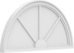 36"W x 18"H x 2"P Half Round 3 Spoke Architectural Grade PVC Pediment