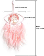 Pink Evil Eye Life of Tree Dream Catcher Wall Decor, DreamCatchers Wall Hanging Ornaments for Bedroom Home Decor Festival Gift