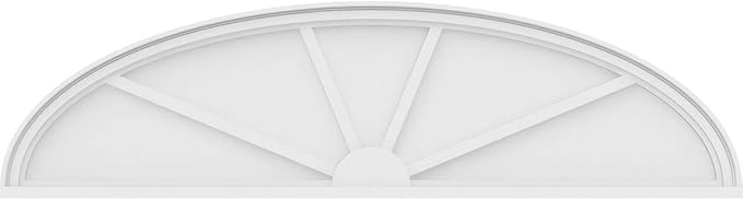 Ekena Millwork 62"W x 16-1/2"H x 2"P Elliptical 4 Spoke Architectural Grade PVC Pediment