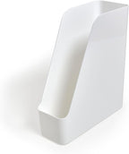 TRU RED Plastic Magazine File, White, 2‑Pack – Vertical Desktop Organizer for Magazines, Folders & Office Documents