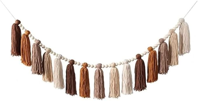 WORLDLYDA Boho Tassel Garland Terracotta Rainbow Tassel Wall Hanging Decor for Spring Party Classroom Nursery Kids Bedroom Dorm Office Birthday Baby Shower Wedding Home Decor (LS01-Terracotta)