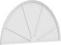 Ekena Millwork 80"W x 40"H x 2"P Half Round 4 Spoke Architectural Grade PVC Pediment