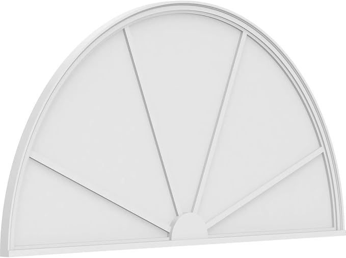 Ekena Millwork 80"W x 40"H x 2"P Half Round 4 Spoke Architectural Grade PVC Pediment