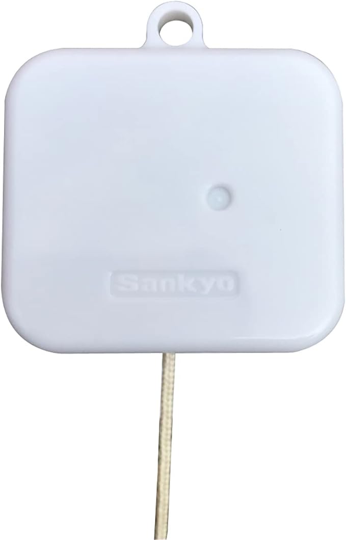 BinkeGG Play (Jingle Bells) White Plastic Pull String Cord Music Box with Sankyo Musical Movement (65 Tunes Option)