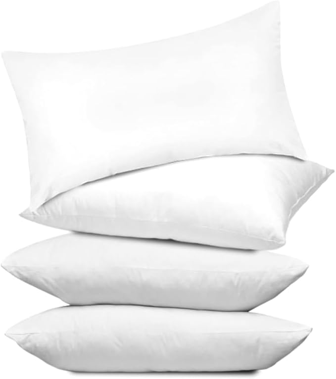 Covers & All Throw Pillow Inserts Only Pack of 4, Durable Soft Rectangle 14 x 22 Inches 65 GSM Non-Woven Fabric with 15D Silicon Fiber Filling, Universal uses for Home Decor Office Indoor Outdoor