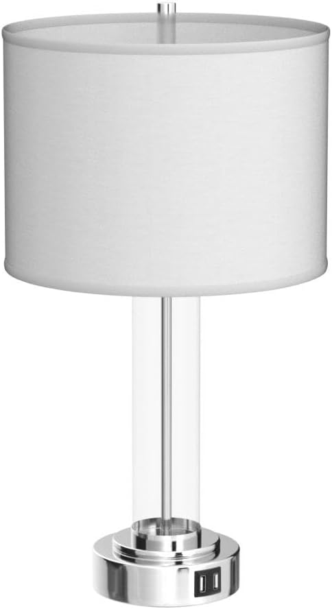 QiMH Touch Control Table Lamps Set of 2 with USB A+C Ports, 3-Way Dimmable Bedside Lamp for Living Room Bedroom House, Modern Nightstand Lamp with 2 LED Bulbs