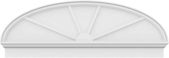 60" W x 21-7/8"H x 2-3/4"P Elliptical 4 Spoke Architectural Grade PVC Combination Pediment