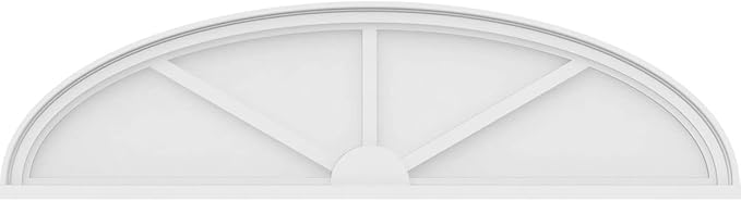 52" W x 14" H x 2" P Elliptical 3 Spoke Architectural Grade PVC Pediment