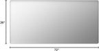 LOAAO 72X36 Inch Brushed Nickel Bathroom Mirror, Rounded Rectangle Silver Metal Frame Mirror, Brushed Nickel, Anti-Rust, Shatter Proof, Hangs Horizontally or Vertically