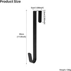 Christmas Wreath Hanger, 30 cm Metal Wreath Hanger for Front Door, Wall or Decorations (Black)