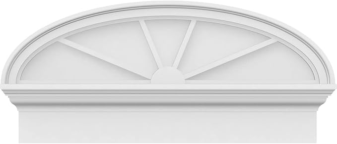 30" W x 14-3/8"H x 2-3/4"P Elliptical 4 Spoke Architectural Grade PVC Combination Pediment