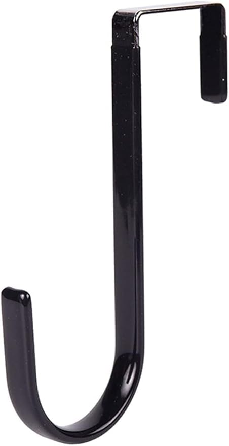 Black Wreath Hanger - Strong Bearing Fall Wreath Christmas Halloween Decorations Carbon Steel Wreath Door Hook 5" Height Wreath Hangers, Front Door Metal Over The Door Single Hook, Home Décor