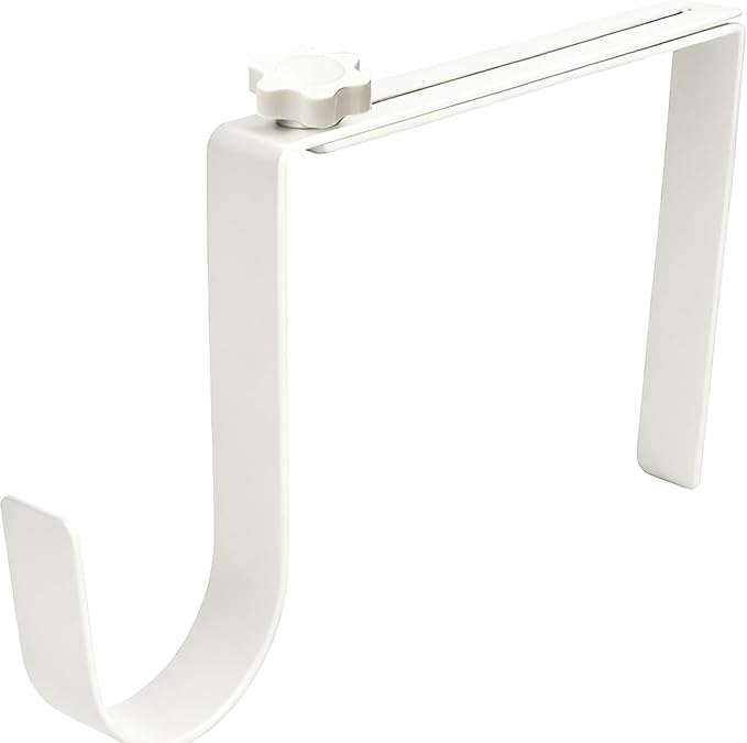 BEISE Wreath Hanger for Headstone, Adjustable 6"- 11", White 1 Pack, Non-Slip Sponge Grip, Fits Thick Upright Gravestone with Flat or Uneven Arched Tops, Easy Outdoor Cemetery Christmas Décor