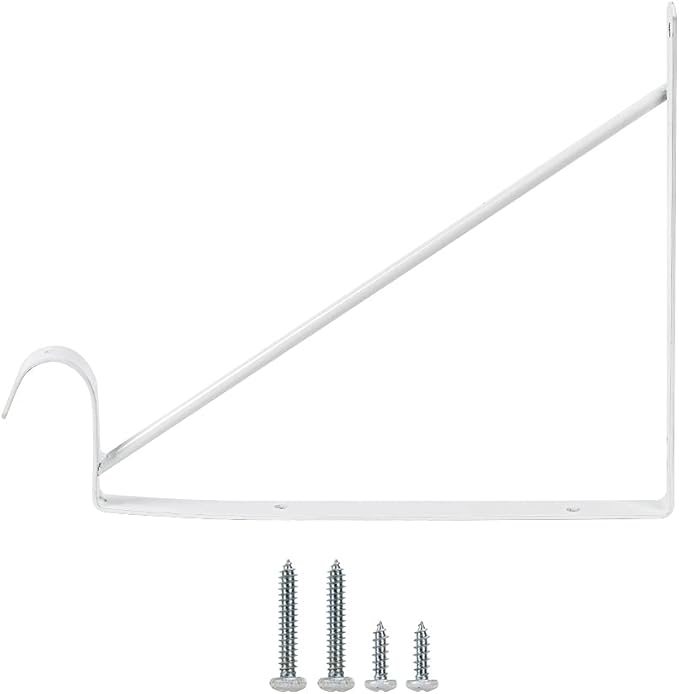 HOME MASTER HARDWARE 10 Pack Heavy Duty Closet Shelf & Rod Brackets, Wall Mounted Closet Shelves Bracket with Rod Support for Both Shelf Storage and Closet Rod White