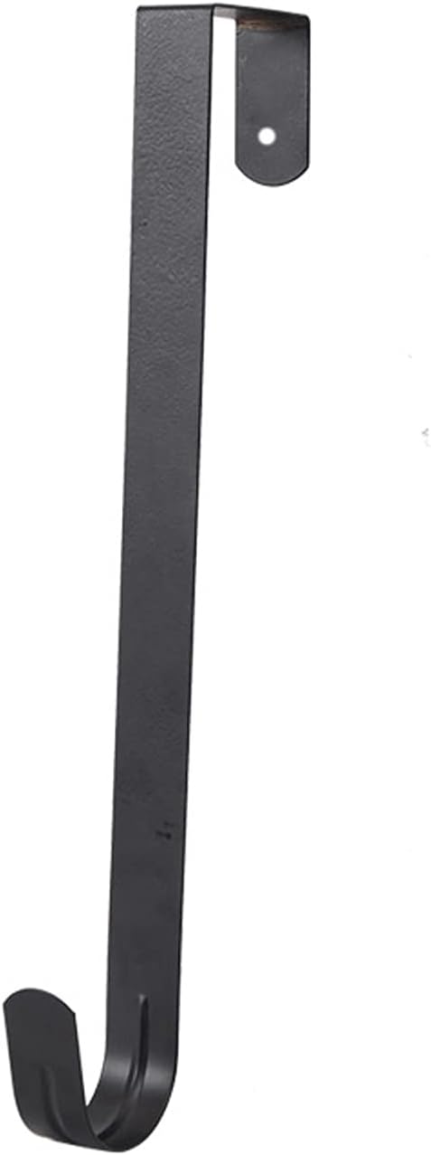 10" Wreath Hanger, Metal Hooks for Front Door Christmas Decoration, Over The Door Hooks Black
