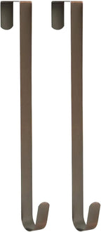 Sattiyrch 15" Wreath Hanger for Front Door,Sturdy Steel Wreath Door Hanger,Over The Door Hanger Hook (Brushed Copper, 2)