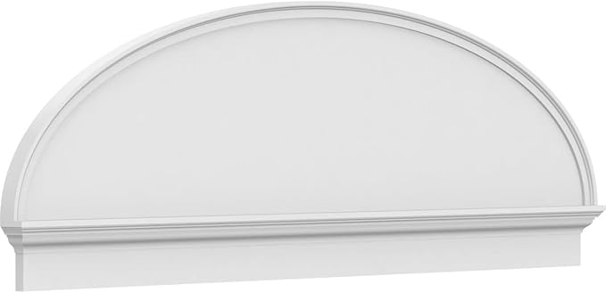 74" W x 25-3/8"H x 2-3/4"P Elliptical Smooth Architectural Grade PVC Combination Pediment