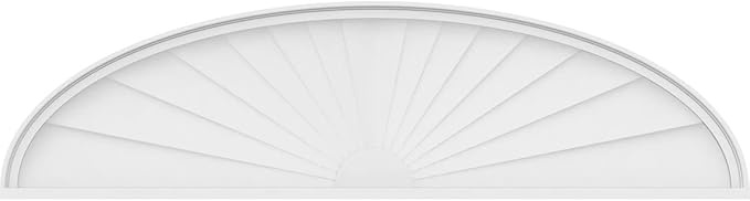 66" W x 17-1/2"H x 2" P Elliptical Sunburst Architectural Grade PVC Pediment